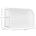 Šiltnamio matmenų schema: ilgis 300 cm, plotis 150 cm, aukštis 213 cm