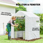 Tunelinis šiltnamis su pakelta lysve 141x141x190 cm baltas