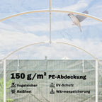 Tunelinis šiltnamis su plieniniu rėmu, 11.73 m², skaidrus
