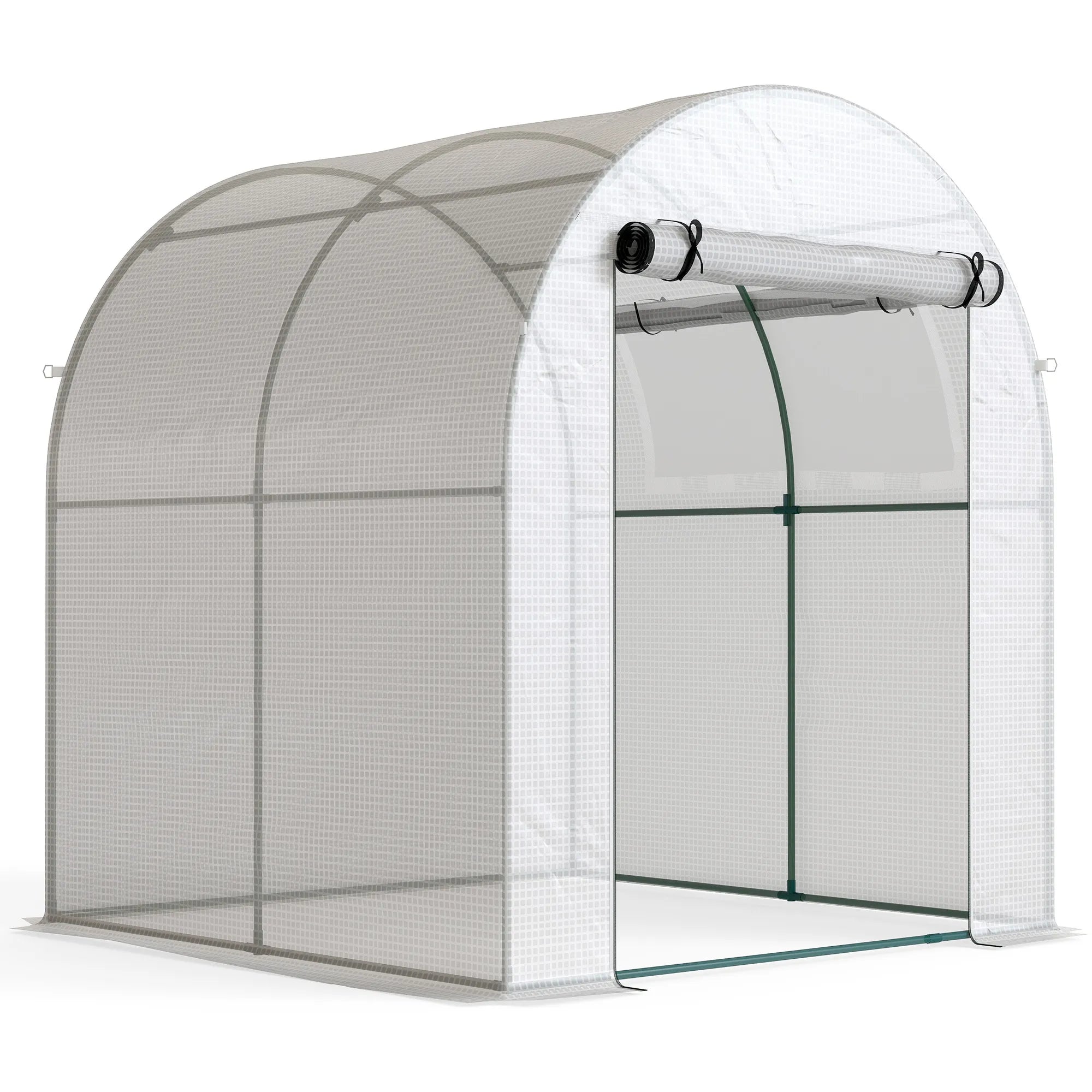 Tunelinis šiltnamis, su plieniniu rėmu, 180x180x200 cm, baltas