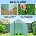 Tunelinis šiltnamis su suveriamomis durimis ir langais, cinkuoto plieno rėmu, 2x3x2 m, žalias