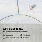 Tunelinis šiltnamis su tinklelio durimis ir stulpais 396x300 cm baltas
