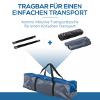 Sulankstyti karkaso strypai bei tento maišai, paruošti transportavimui