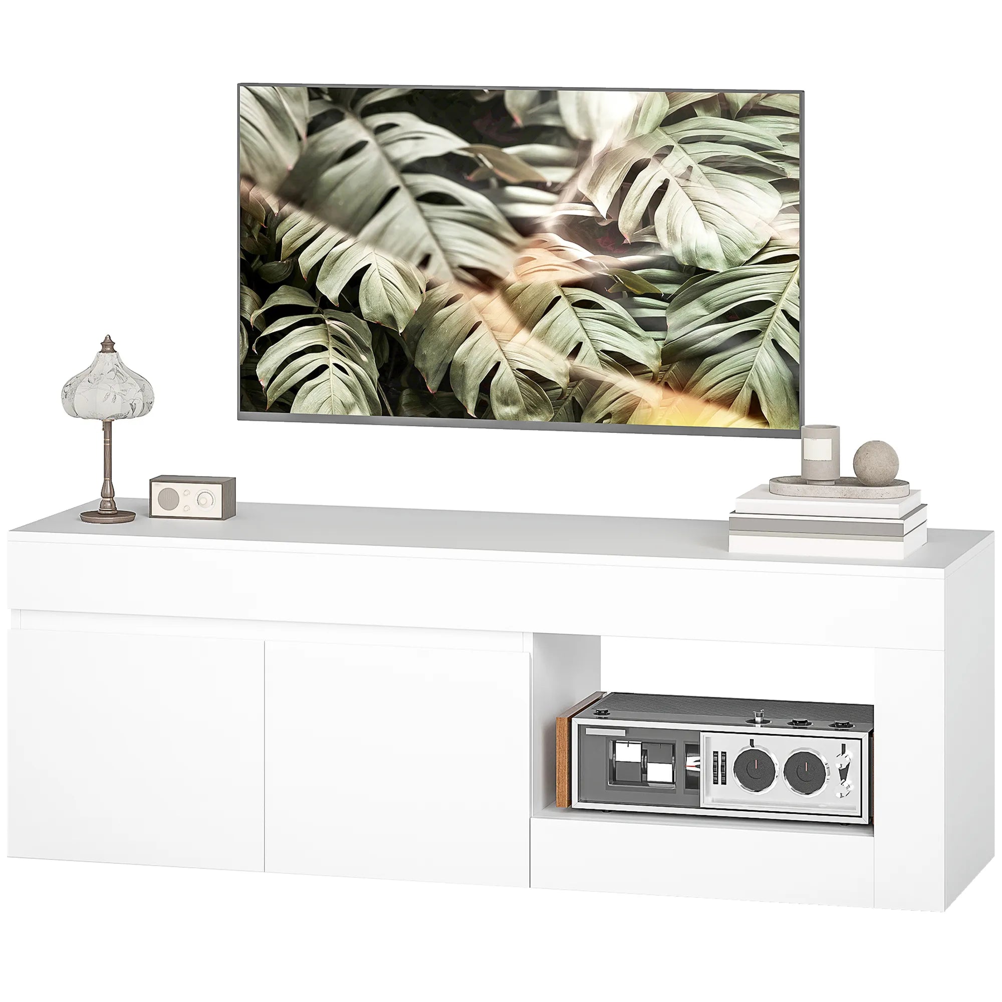TV spintelė, 140 × 40 × 48 cm, balta