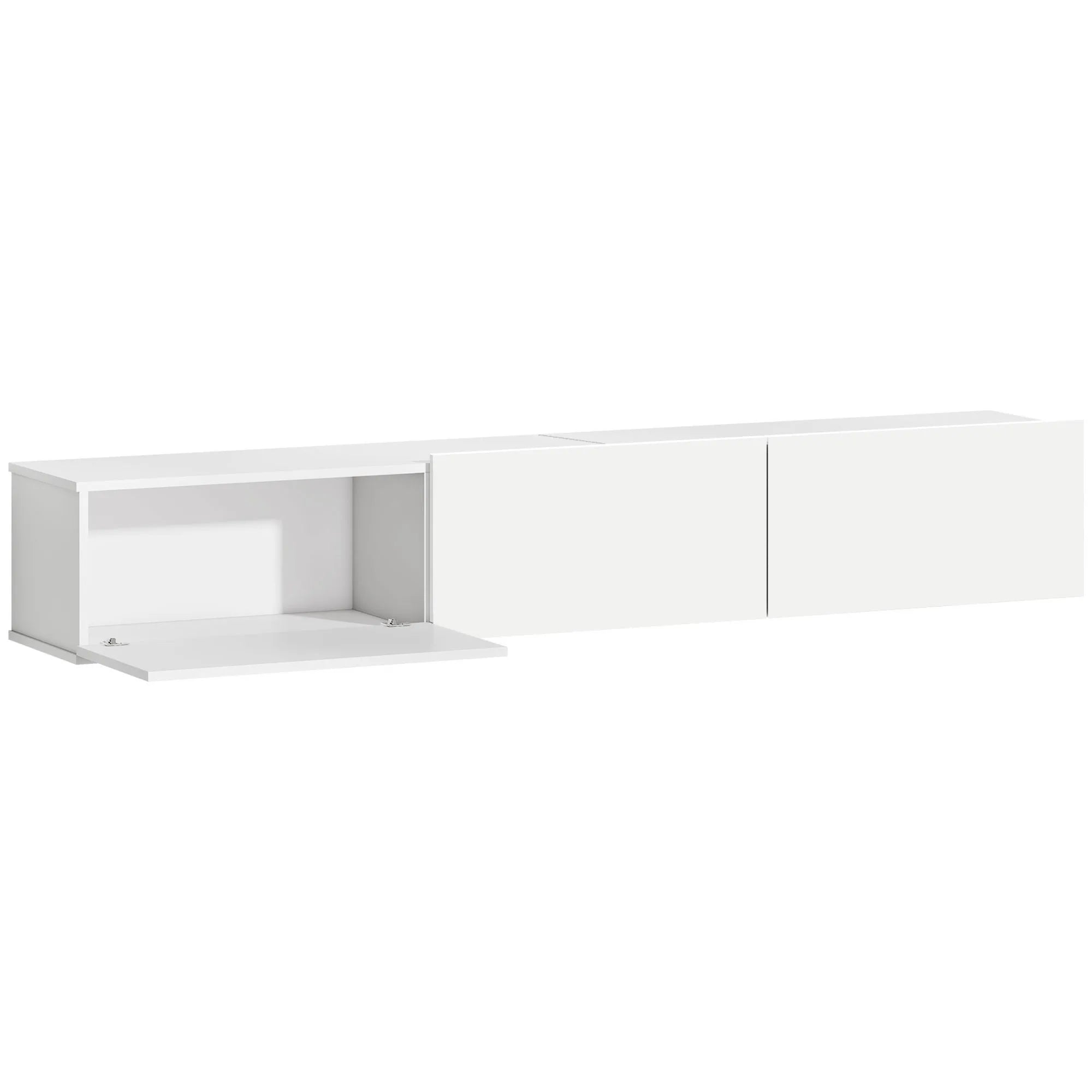 TV spintelė, pakabinama, 180 cm, balta