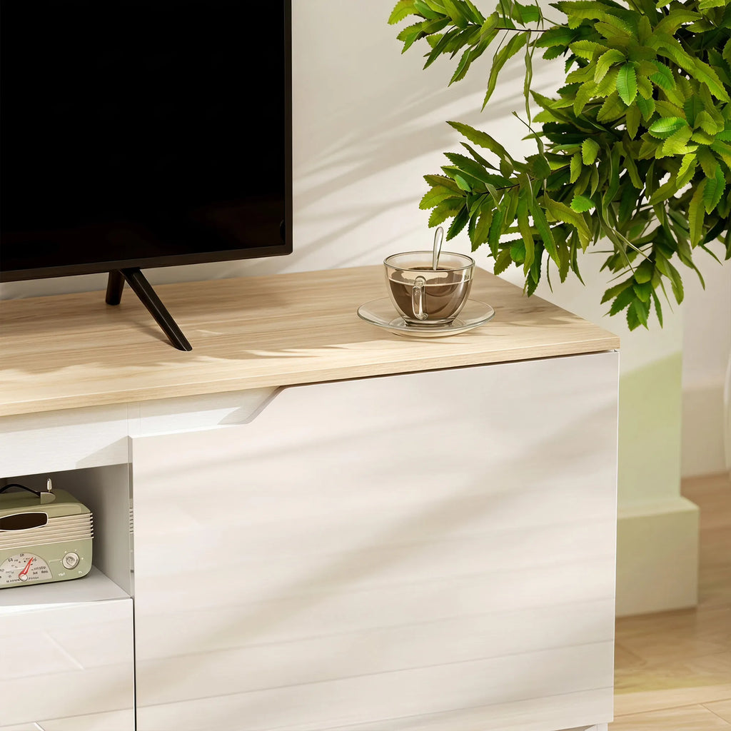 TV spintelė su stalčiumi, 160 cm, natūralios medienos spalvos