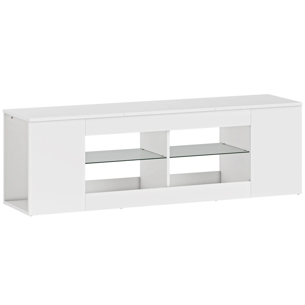TV staliukas su 6 lentynomis, 140 cm, baltas