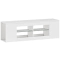 TV staliukas su 6 lentynomis, 140 cm, baltas