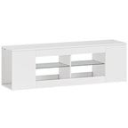 TV staliukas su 6 lentynomis, 140 cm, baltas