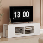 TV staliukas su 6 lentynomis, 140 cm, baltas
