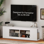 TV staliukas su 6 lentynomis, 140 cm, baltas