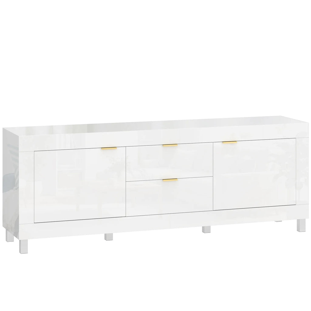TV staliukas su stalčiais, 180 cm, baltas