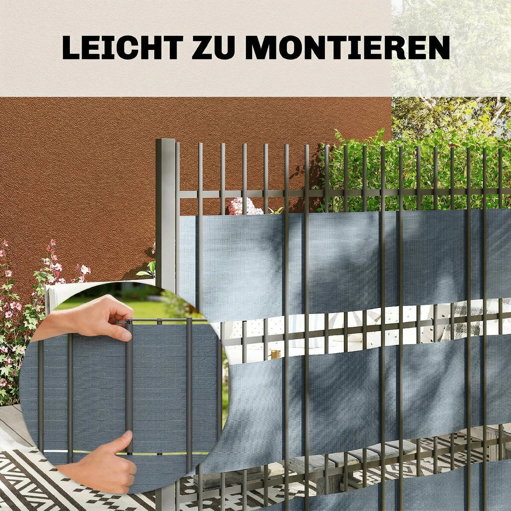 Tvoros juosta 35 m x 19 cm plastikinė atspari UV spinduliams pilka 4 vnt