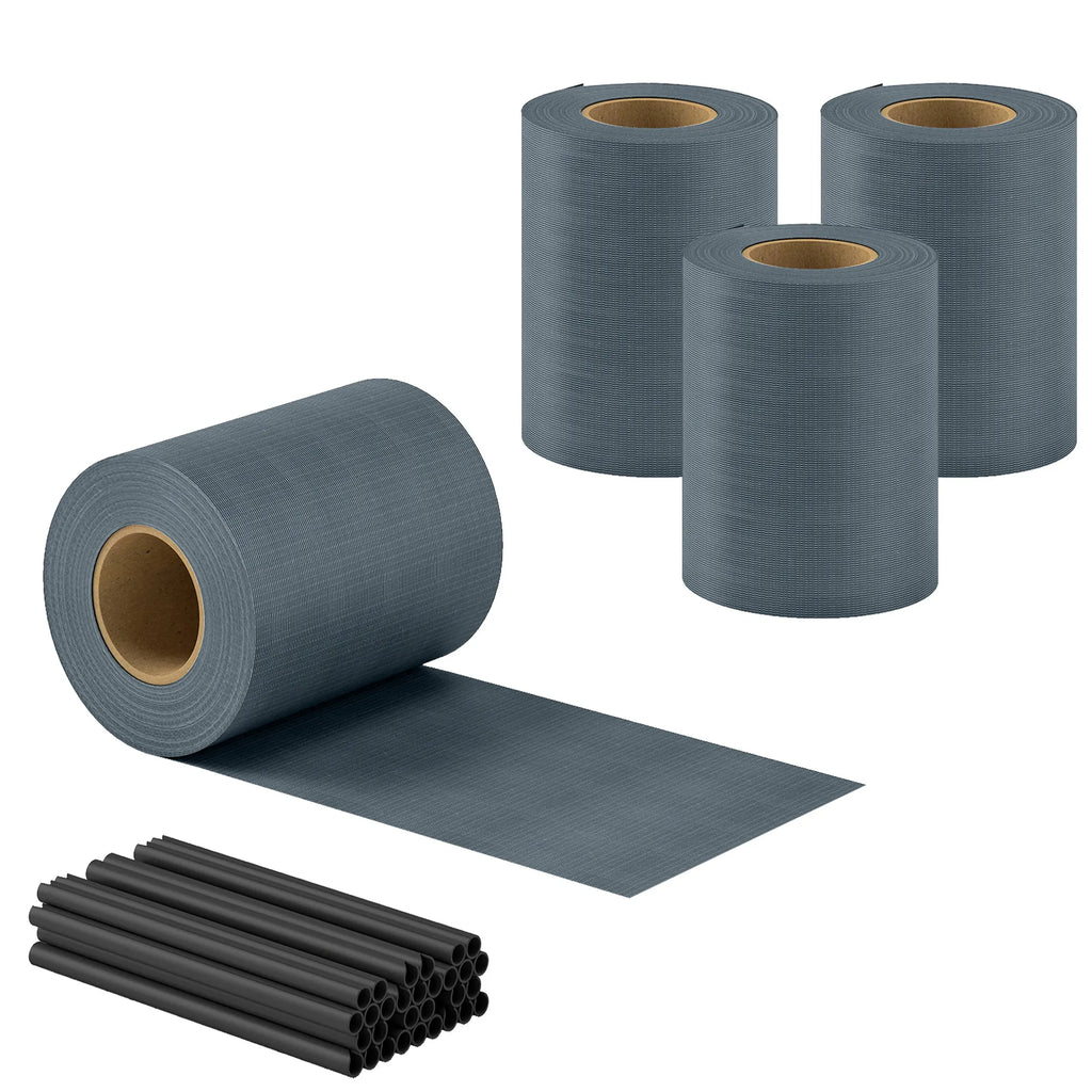 Tvoros juosta 35 m x 19 cm plastikinė atspari UV spinduliams pilka 4 vnt