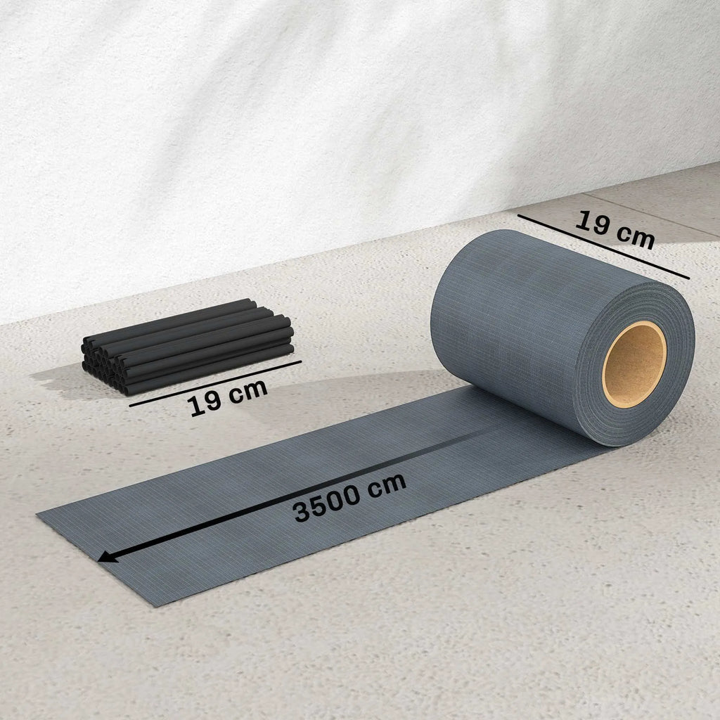 Tvoros juosta 35 m x 19 cm plastikinė atspari UV spinduliams pilka 4 vnt