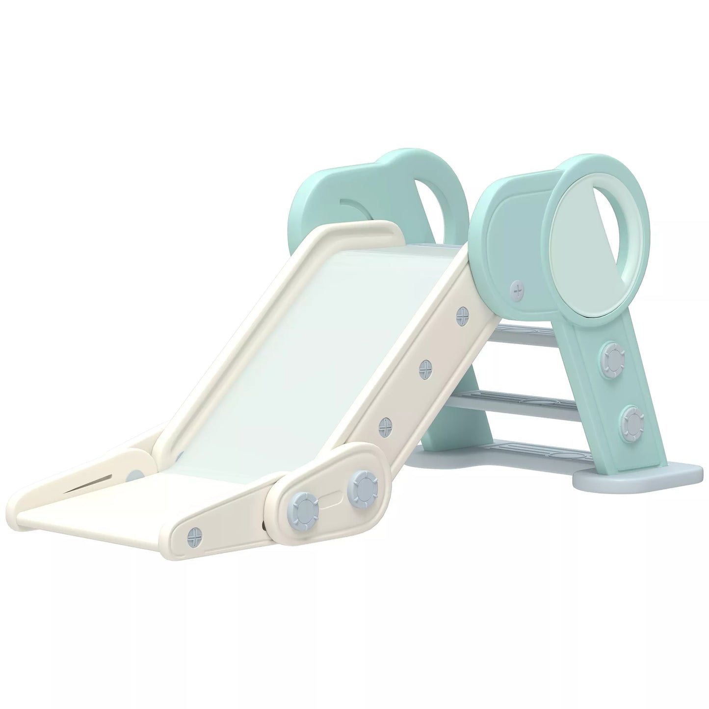 Slydimo kalnelis mažiems vaikams, sulankstomas, skirtas naudoti patalpose, neslidžios pakopos, padidintas saugos kraštas, žalias