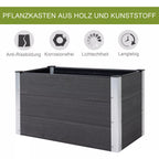 Aukštas aliuminio gėlių lysvė, gėlių lysvė, šiltnamis, sodo lysvė, gėlių dėžė, atspari atmosferos poveikiui, be dugno, gėlių dėžė 100x50x55,5 cm, skirta terasai, balkonui, gėlių dėžė gėlėms, augalams, pilka