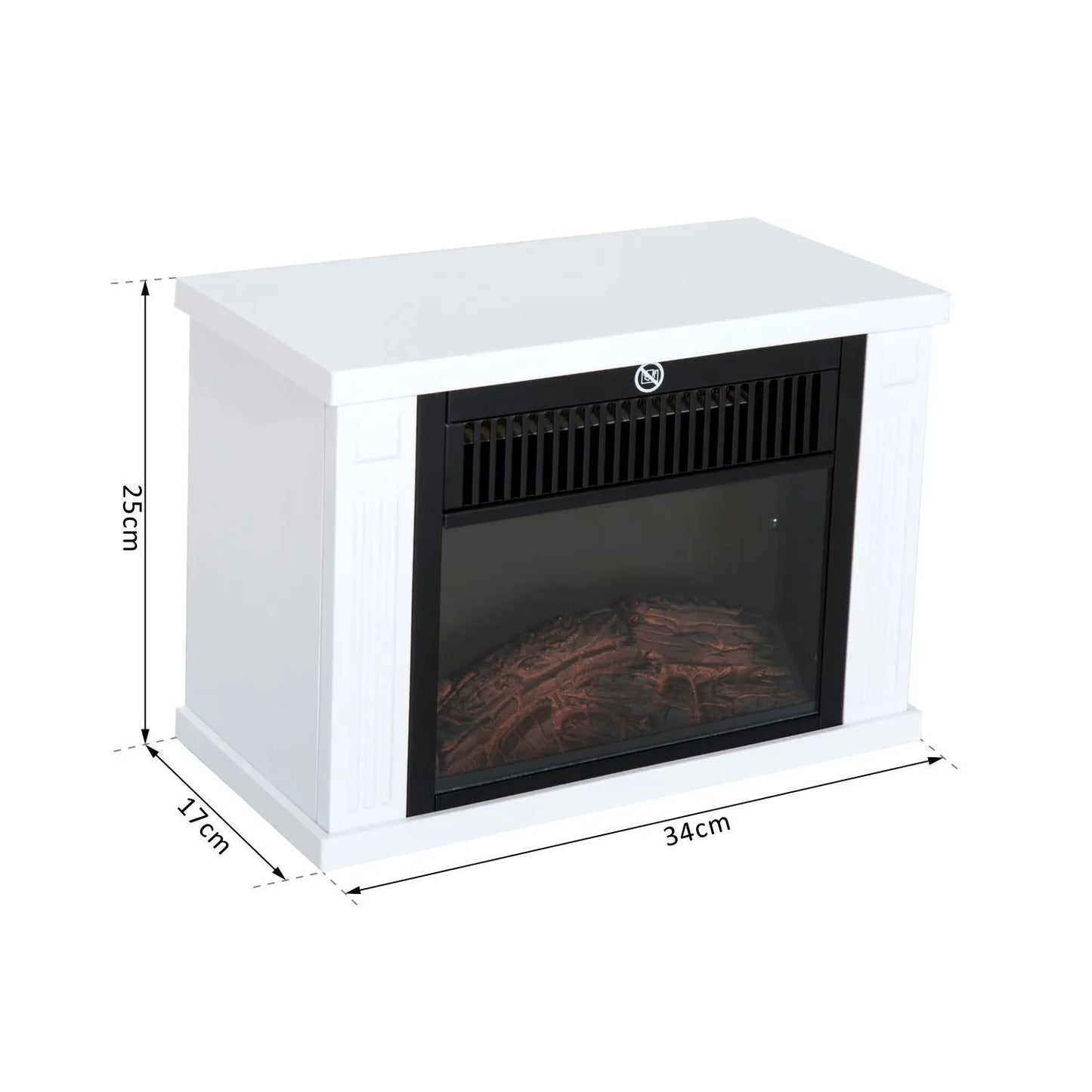 Elektrinis židinys su šildymu, elektrinis židinys su LED liepsnos efektu, 600/1200W dekoratyvinis židinys, elektrinė židinio ugnis, baltas