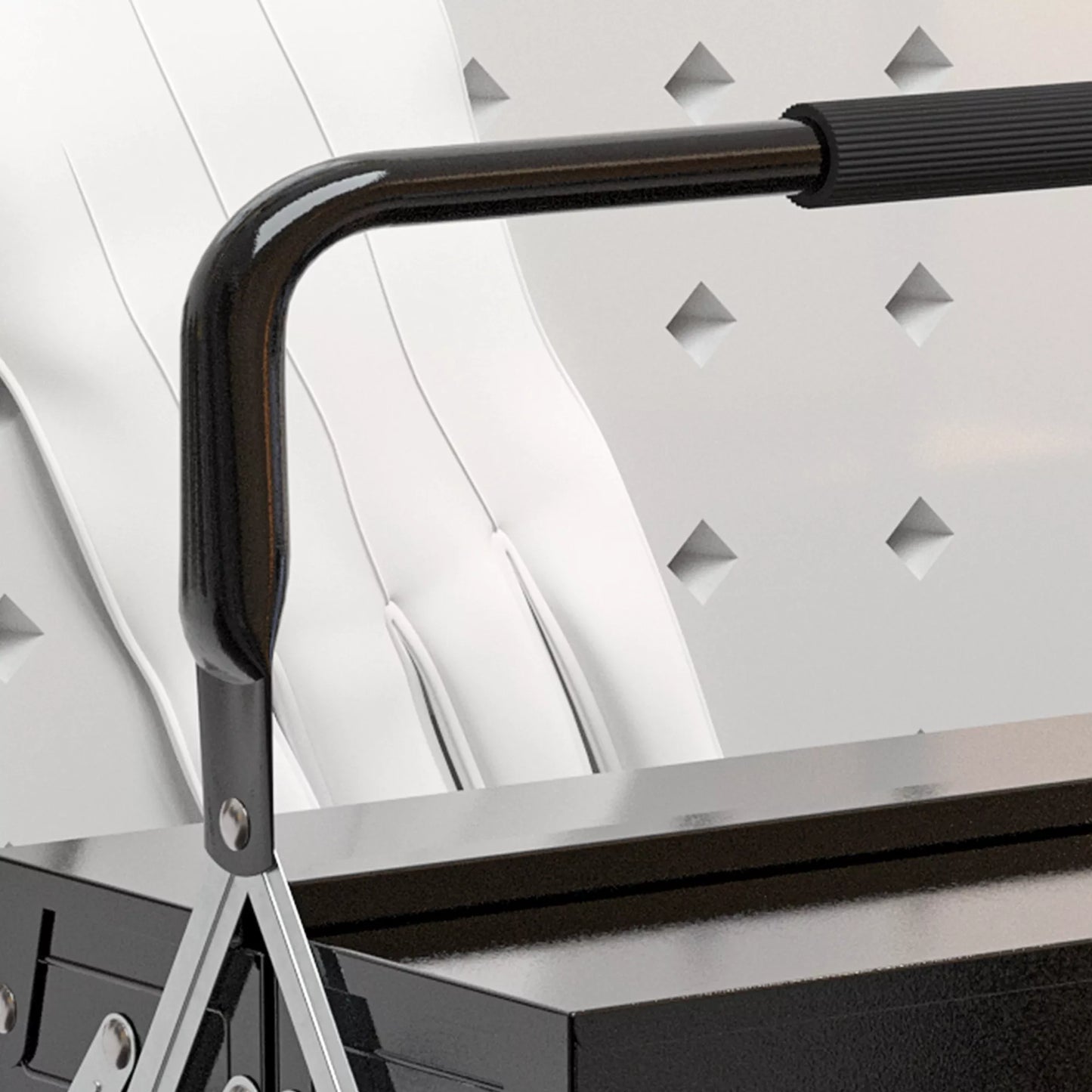 Įrankių dėžė, įrankių lagaminas su 3 pakopomis, plienas, 56I x 20P x 41A cm, juoda