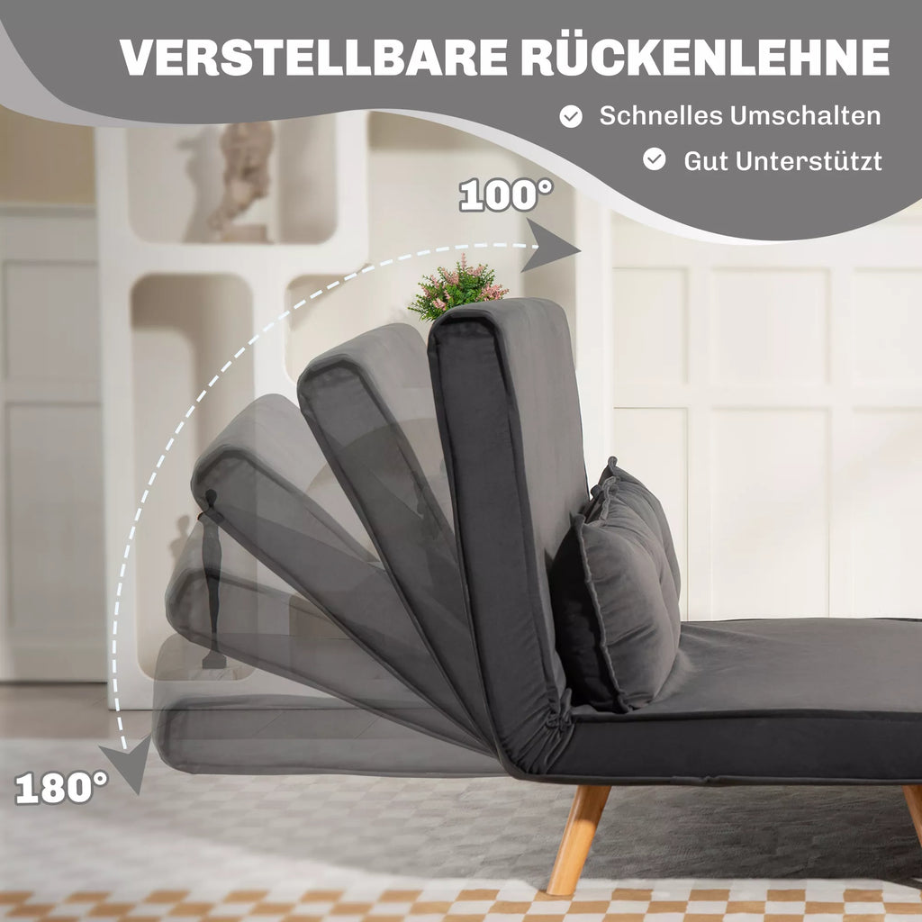 2-vietė miegamoji sofa, miegamoji sofa, į lovą transformuojama sofa, reguliuojamas atlošas, audinio apmušalas, metalinis rėmas, pilkos spalvos
