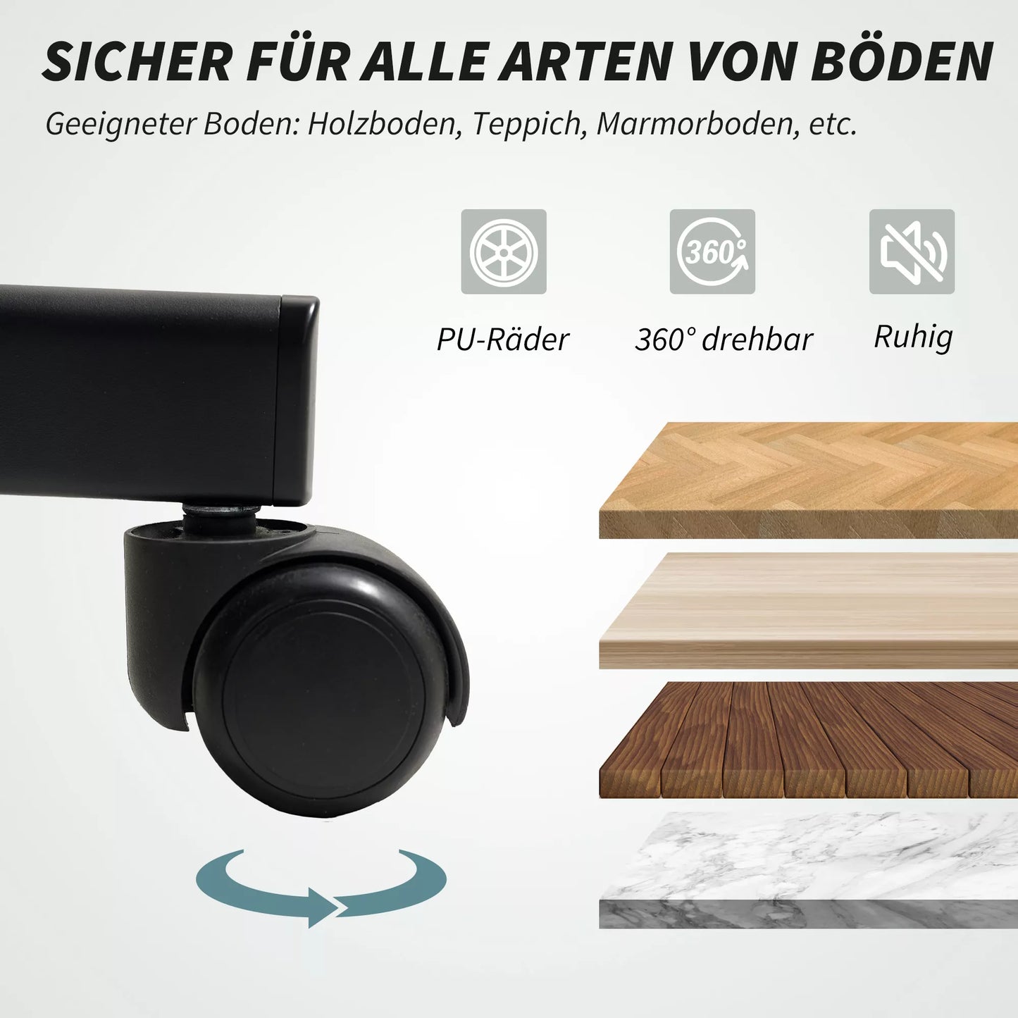 Biuro kėdė su masažo funkcija, aukščio reguliavimo rašomojo stalo kėdė su pasvirimo funkcija atlošui, paminkštinta, ant ratukų, pilka