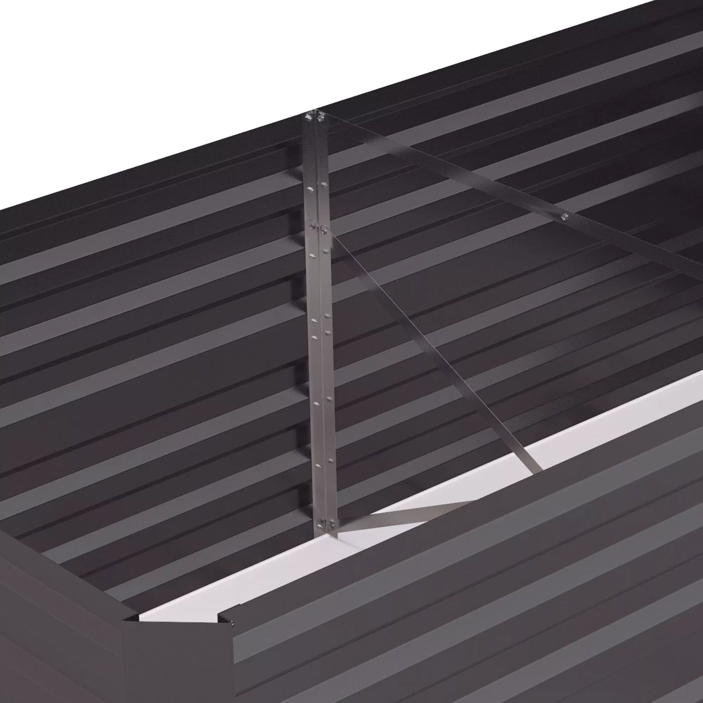 Gėlių vazonas, patogus lysvės didinimas sodinimui, auginimui ir priežiūrai, pakeltos lysvės, plienas, tamsiai pilkas