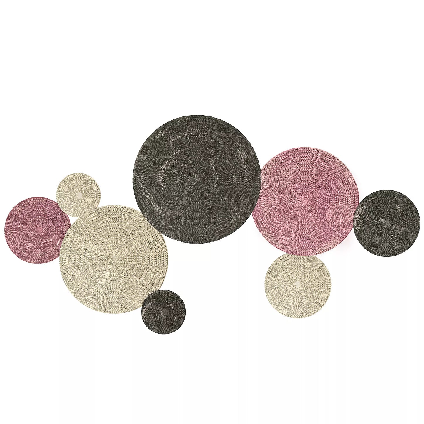 Sienų dekoracijų rinkinys su disko dizainu, 8 metaliniai diskai, universalus, daugiaspalvis