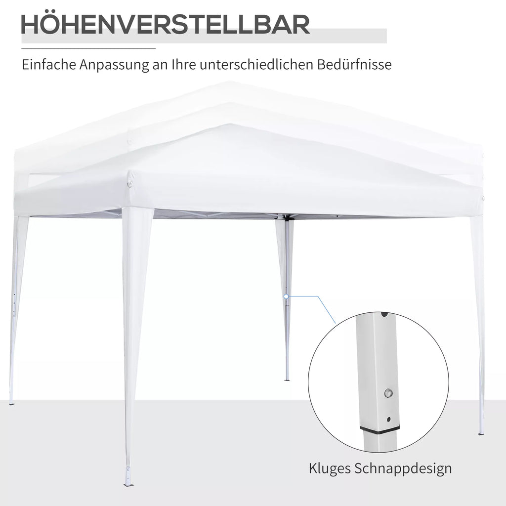 3 x 3 m Paviljono su 4 šoninėmis sienelėmis, langais, UV apsaugos šventės palapinė, sodo palapinė su nešiojimo krepšiu, plienas, balta