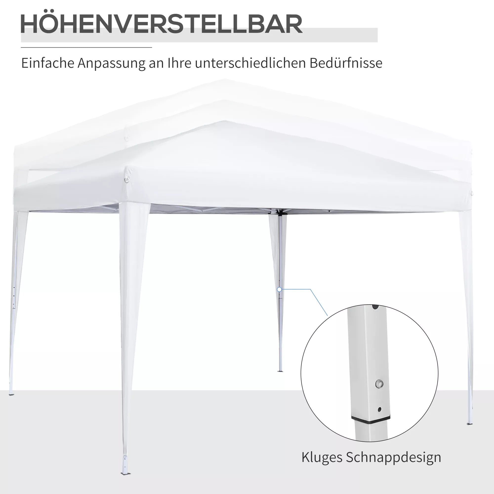 3 x 3 m Paviljono su 4 šoninėmis sienelėmis, langais, UV apsaugos šventės palapinė, sodo palapinė su nešiojimo krepšiu, plienas, balta