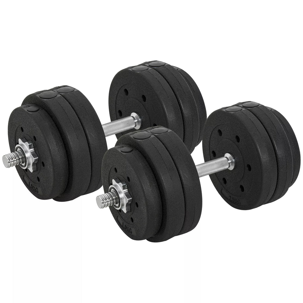 Hantelų rinkinys 30 kg Hantelų rinkinys su hantelų diskais namams, biurui, sporto salėms Plienas Dirbtinė oda Juoda Jėgos treniruotės