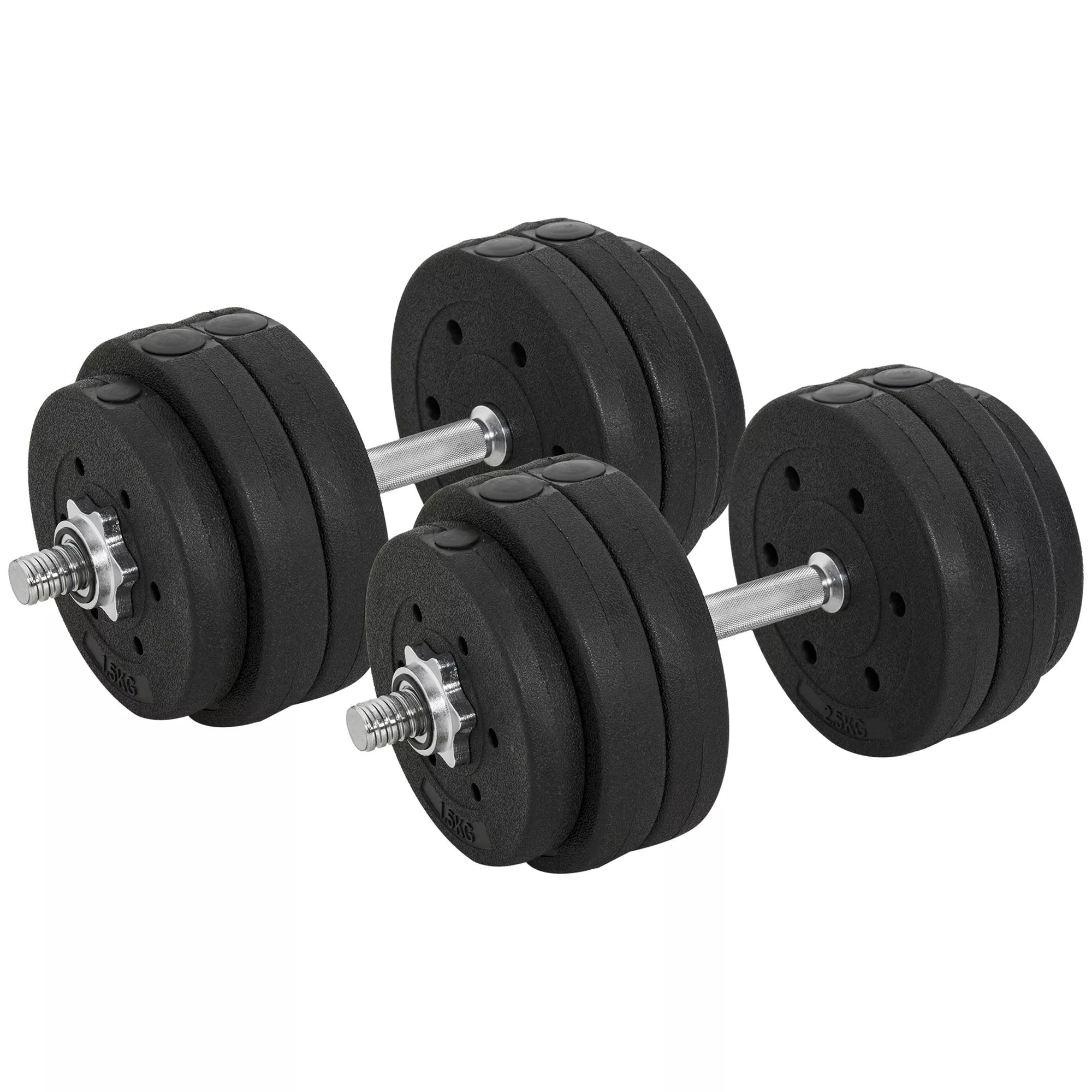 Hantelų rinkinys 30 kg Hantelų rinkinys su hantelų diskais namams, biurui, sporto salėms Plienas Dirbtinė oda Juoda Jėgos treniruotės