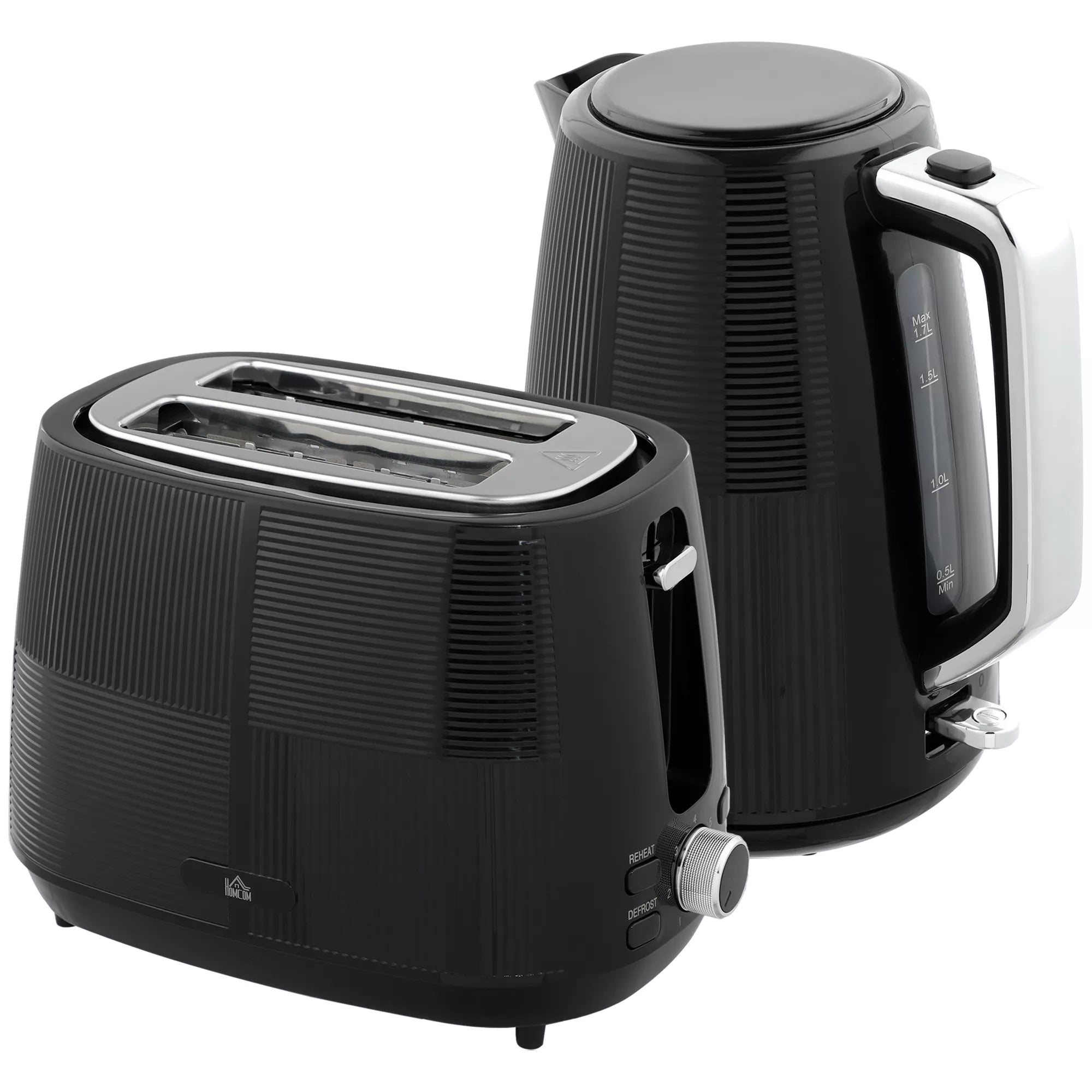 Virdulio ir skrudintuvo rinkinys, 1,7 l talpos, juodas