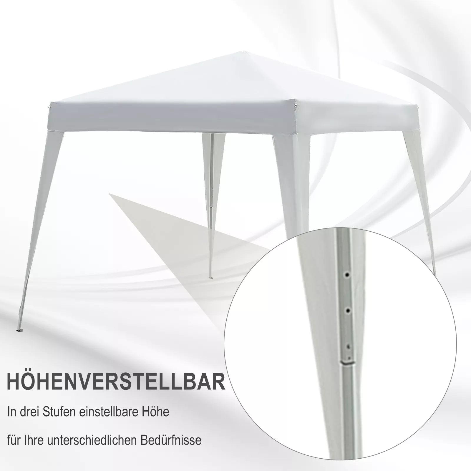 Sulankstomas paviljonas 2,4 x 2,4 m Paviljonas Sulankstoma palapinė su UV apsauga, šventinė palapinė su nešimo krepšiu, skirta sodui, balkonui, plieninė, balta