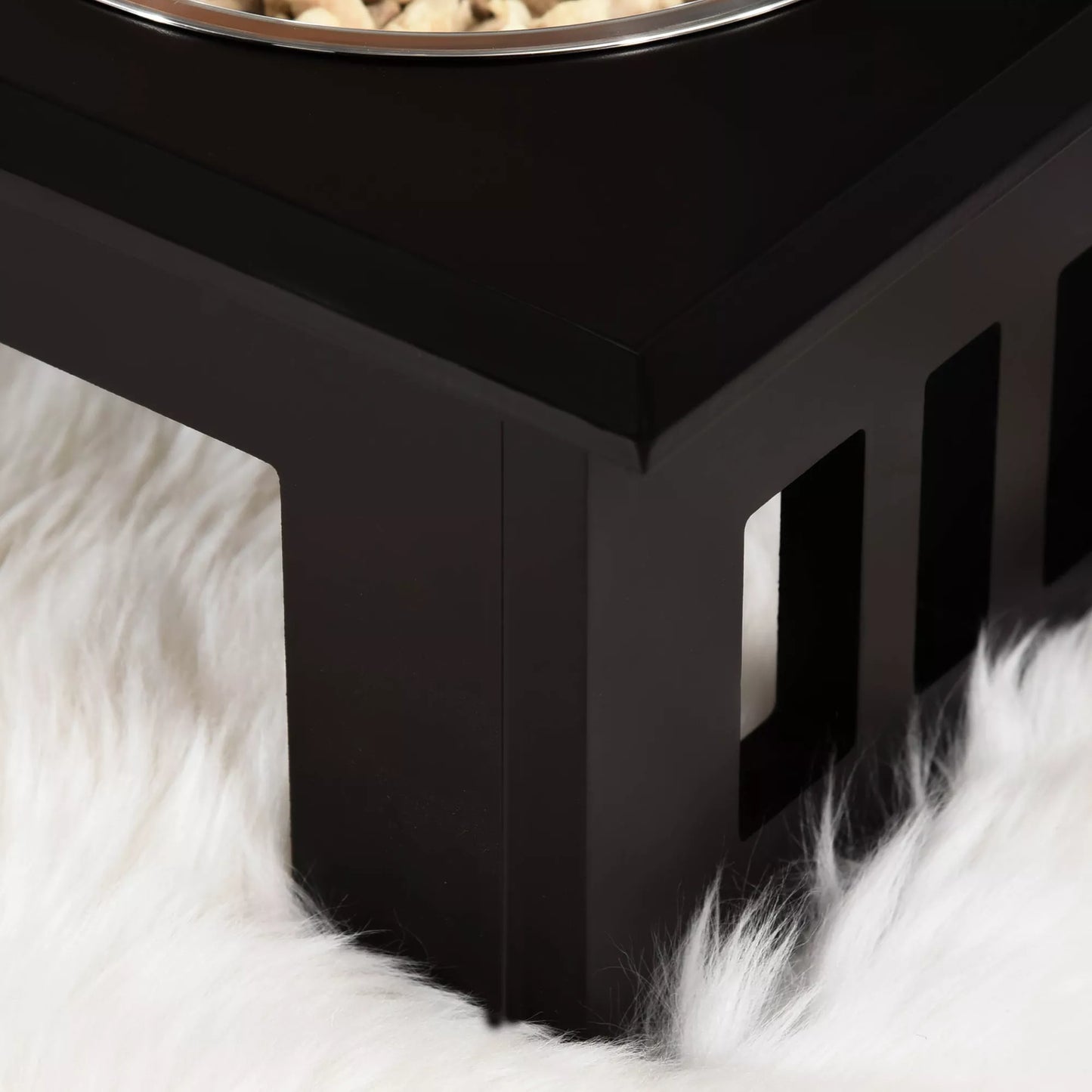 Šunų ėdalo stotelė, neslystanti, 58,4 x 30,5 x 25,4cm, pilka, 2L kiekvienam dubenėliui