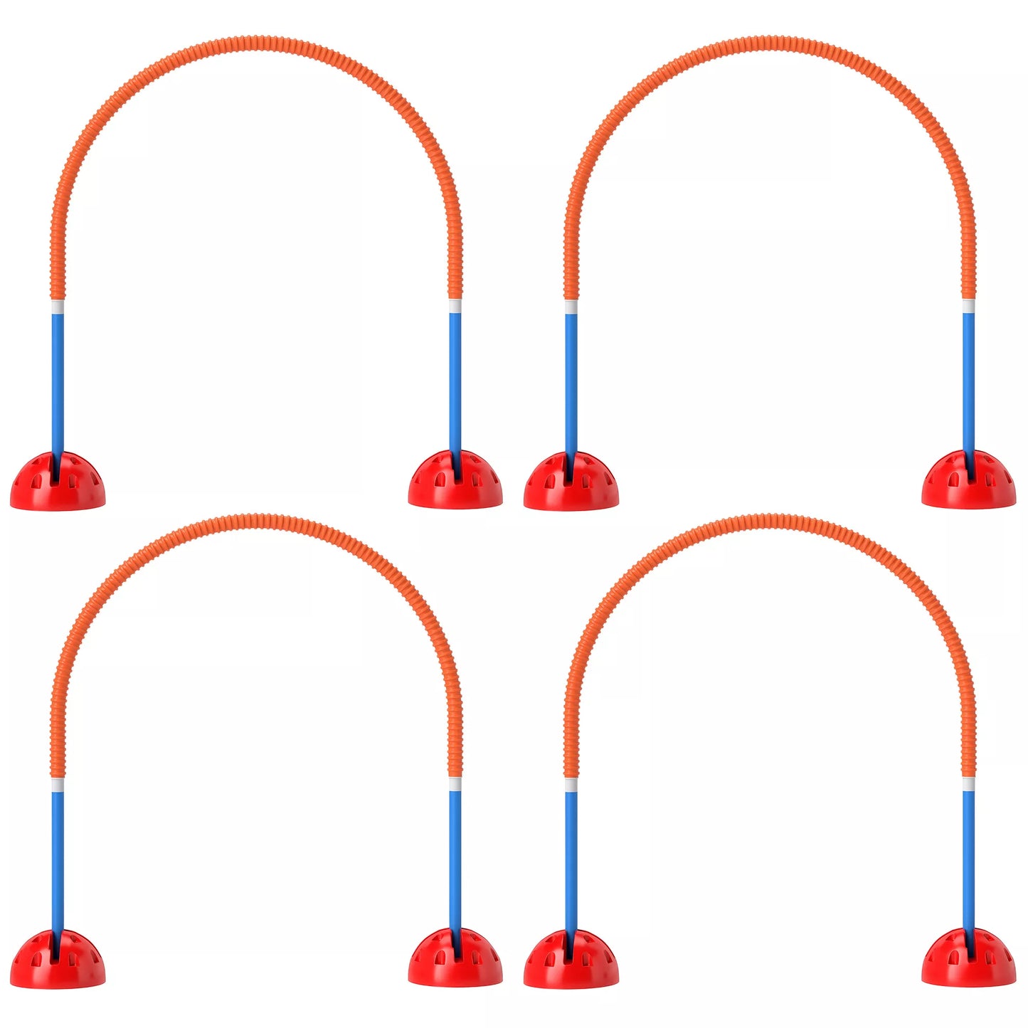 4 dalių šunų agility treniruočių įranga su 4 durimis, reguliuojamo pločio, su nešiojimo krepšiu, skirta sodui, mėlynos spalvos