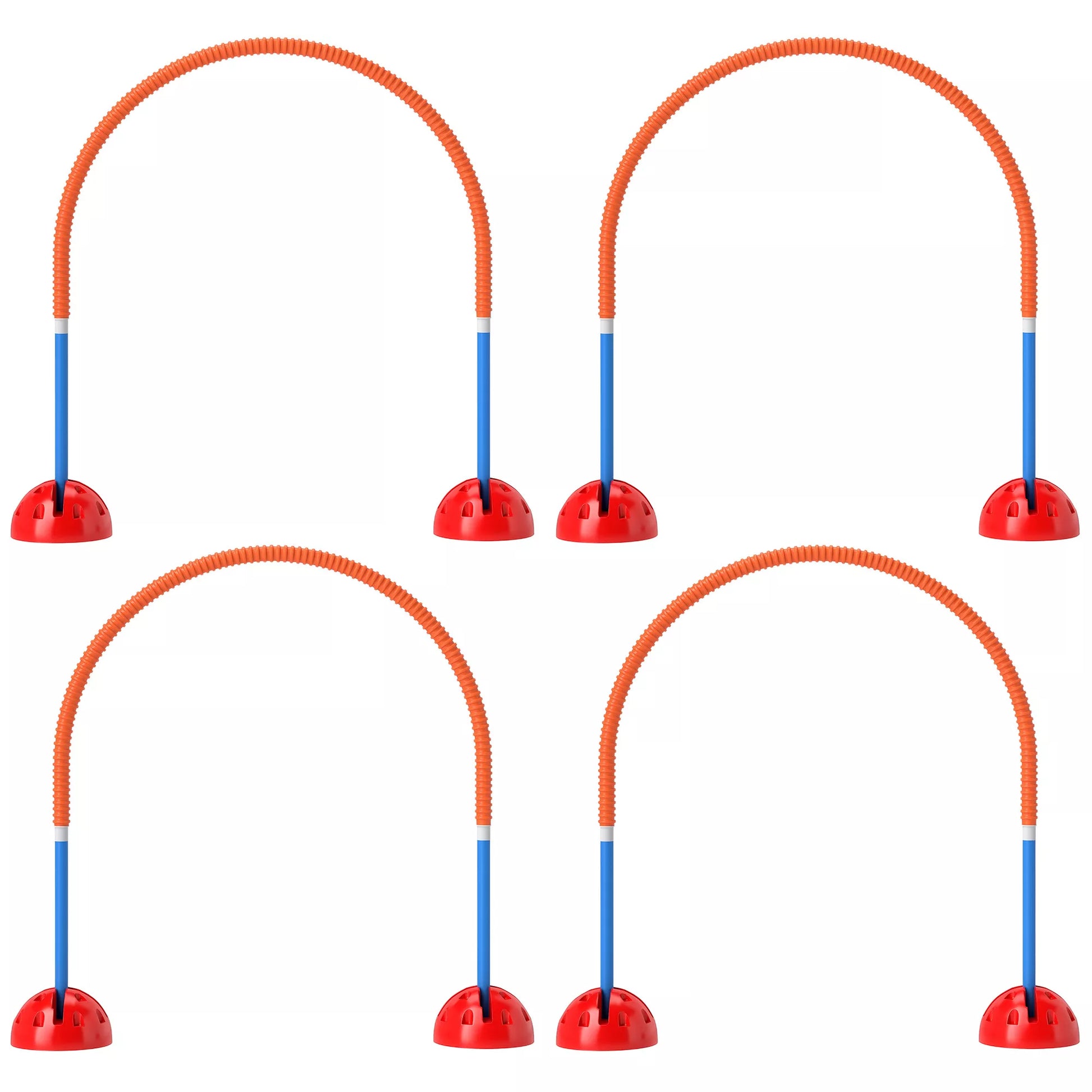 4 dalių šunų agility treniruočių įranga su 4 durimis, reguliuojamo pločio, su nešiojimo krepšiu, skirta sodui, mėlynos spalvos