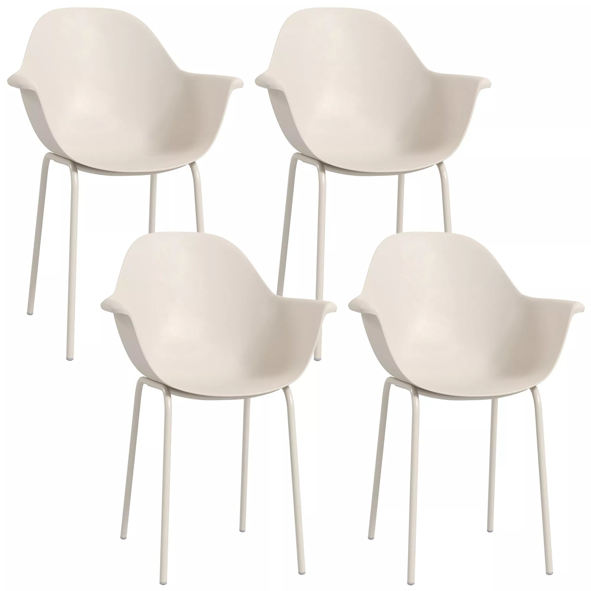 4 vnt. sodo lauko kėdžių komplektas, modernaus dizaino, 59 cm x 55 cm x 84 cm, pilkos spalvos