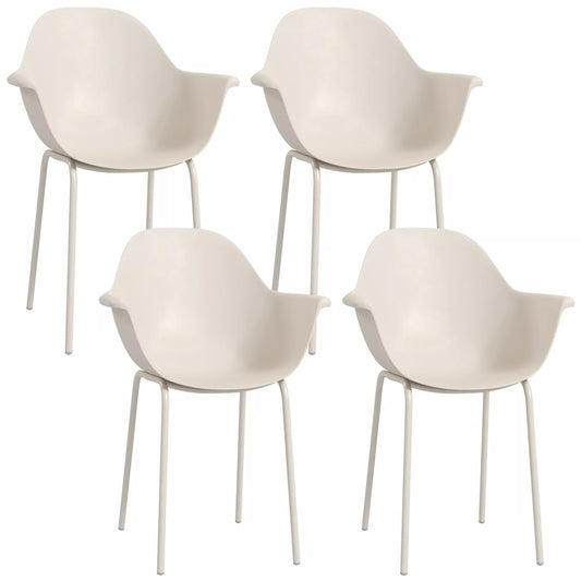 4 vnt. sodo lauko kėdžių komplektas, modernaus dizaino, 59 cm x 55 cm x 84 cm, pilkos spalvos