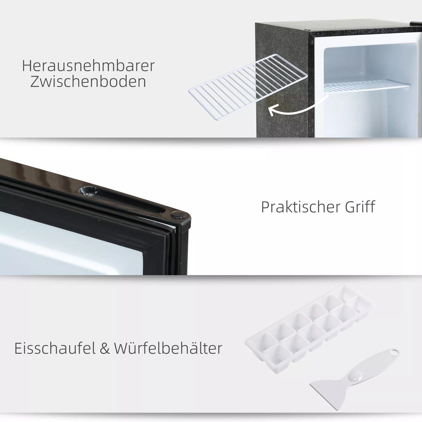 Mini šaldiklis 35 L Šaldymo dėžė elektrinė laisvai pastatoma 45 W Mini šaldiklis 41dB -14 iki -24℃ 5 pakopų temperatūros reguliavimas 47 x 44,2 x 48,8 cm Juoda