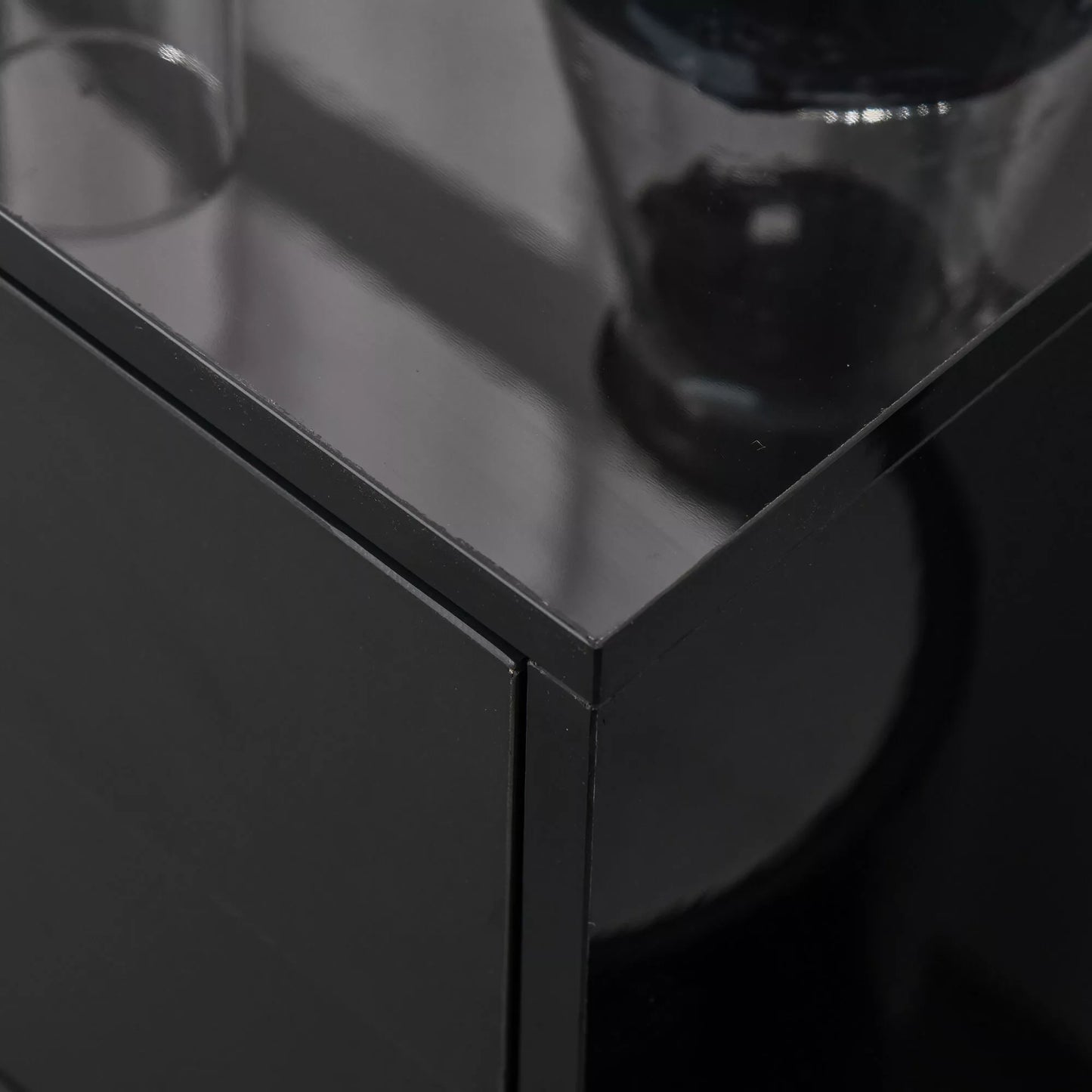 Sandėliavimo spintelė su 2 stalčiais, 2 durimis, su apsauga nuo apvirtimo, skirta svetainei, miegamajam, 79 x 36 x 74 cm, juoda