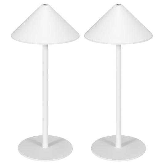 LED stalinė lempa su USB laidu, jutikliniu jungikliu, metalinė, įkraunama, balta