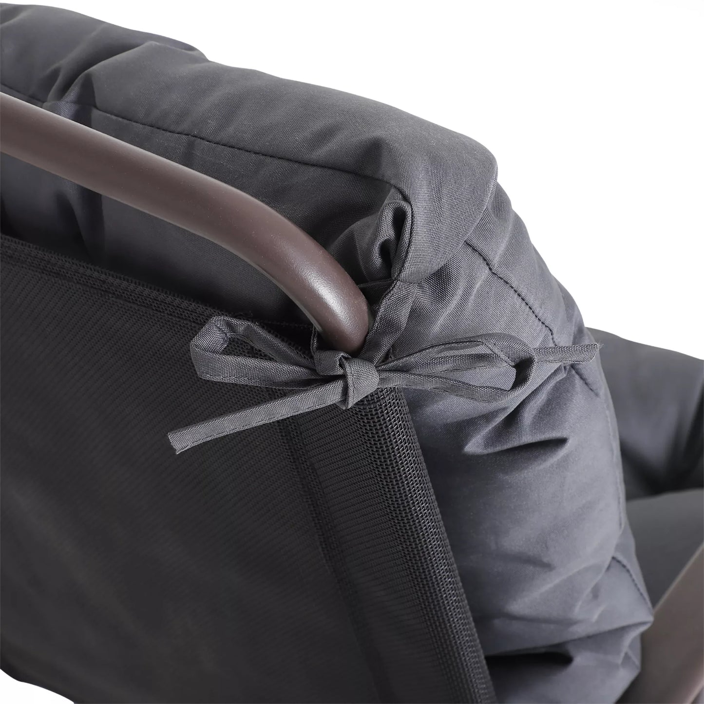 2 vnt. sėdimųjų pagalvėlių rinkinys, 98cm x 50cm x 8cm kėdės pagalvėlė su raišteliais, minkštas užvalkalas, skalbiama/Ergonomiški sėdimieji paminkštinimai namams, sodui, sofai, pilka