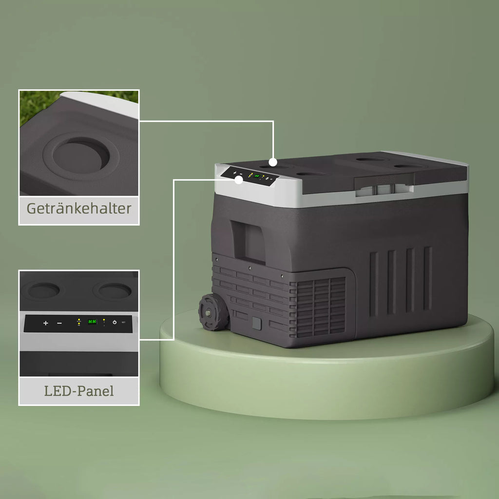 30 litrų kompresorinis šaldytuvas elektrinis šaldytuvas su LED ECO režimu jungtis šaldymo funkcija juodas