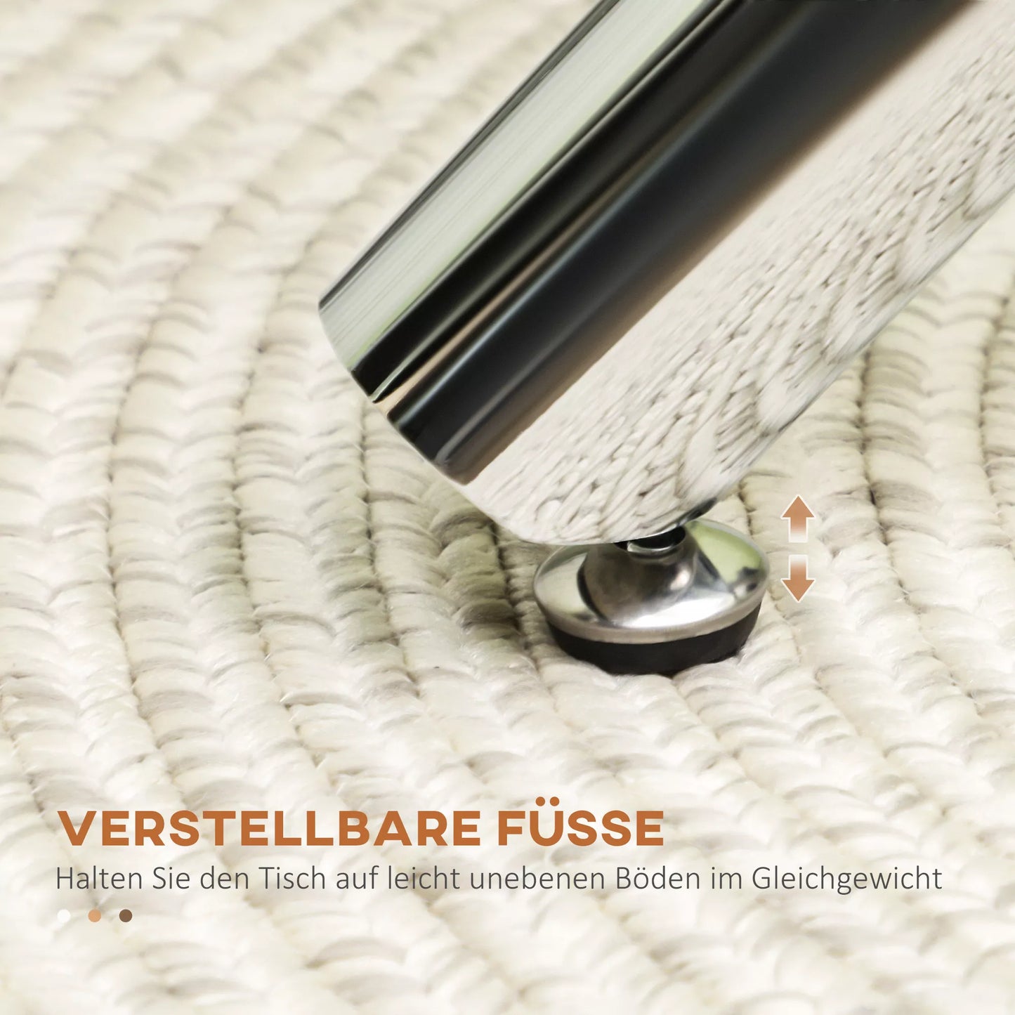 Valgomasis stalas, apvalus grūdinto stiklo stalviršis, berėmis dizainas, 2-4 asmenims, plieninės kojos, 80 x 80 x 74 cm