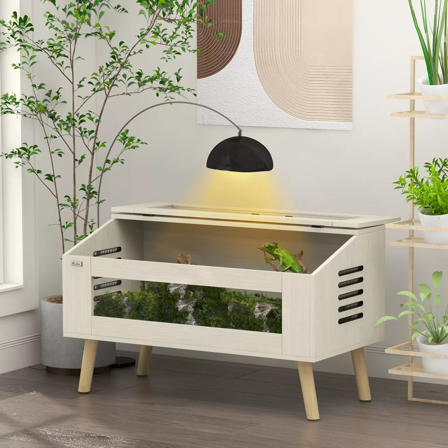 Roplių terariumas, 140 litrų, su stiklo langeliu, suderinamas su šildymo kilimėliu