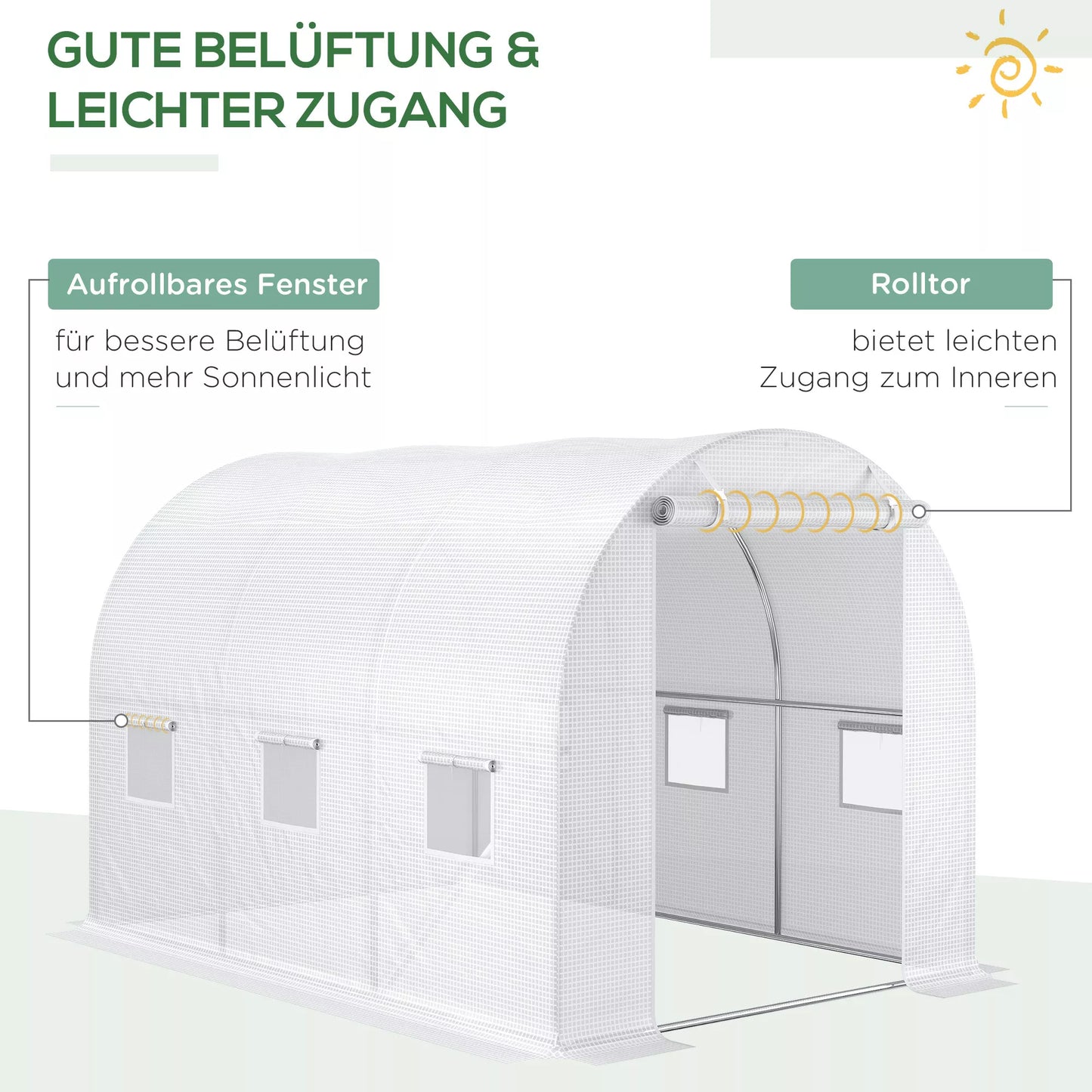 Pakeičiama šiltnamio danga, atspari oro sąlygoms, 300 cm x 200 cm x 200 cm, skaidri