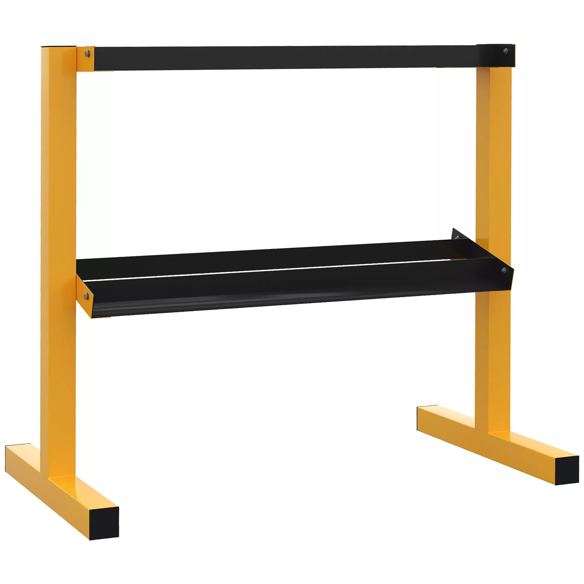Hantelablage für Kurzhanteln, iki 270 kg, 2 lentynos, plieninis rėmas, geltonas, 92,5 x 50,5 x 80,5 cm