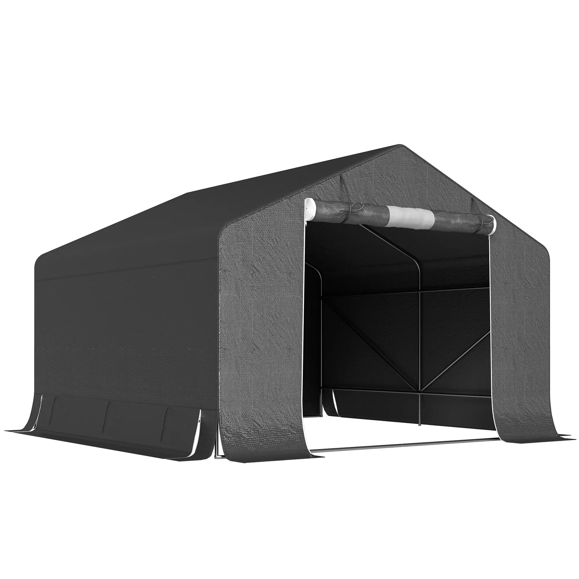 Ūkinis palapinės garažas 3x3 m, tamsiai pilkas