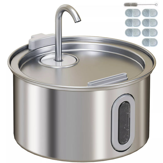 Katzenbrunnen 2,5L geriamojo vandens fontanas katėms su tyliu siurbliu LED aktyvintosios anglies filtru 19,4 x 19,4 x 18,7 cm