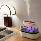 Ultragarsinis oro drėkintuvas Raindrop, 17 × 13 × 22 cm, su LED apšvietimu, baltas